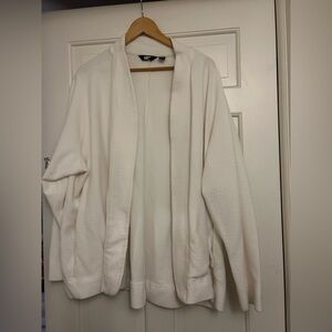 White Open Front Cardigan